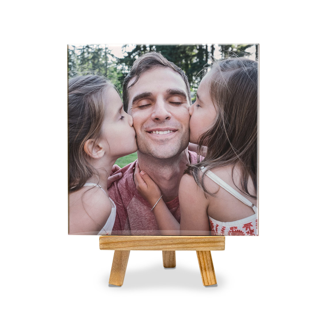 An image of Personalised Photo Tile With Stand | 4.25 " x 4.25" (10.8" x 10.8cm) | By Trupri...
